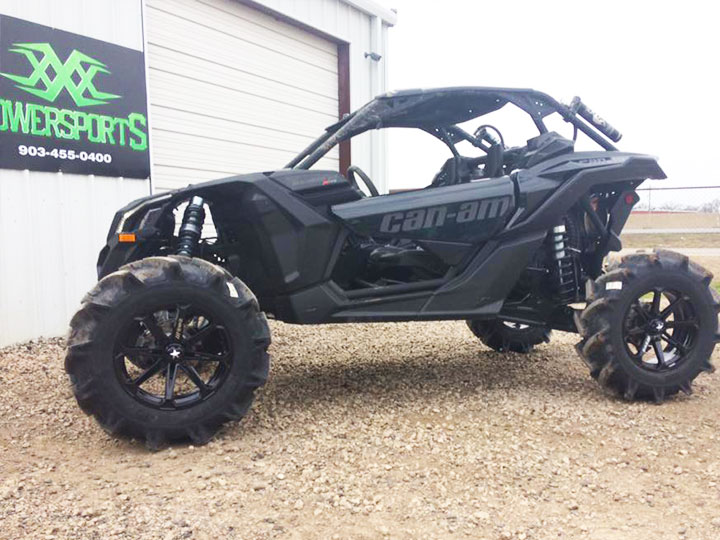 can-am maverick with xxx arched a-arms, bumper, radius rods and pull plate by xxx powersports